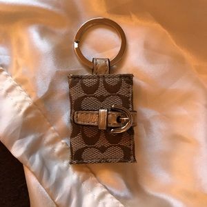 Coach photo signature keychain key fob Euc
